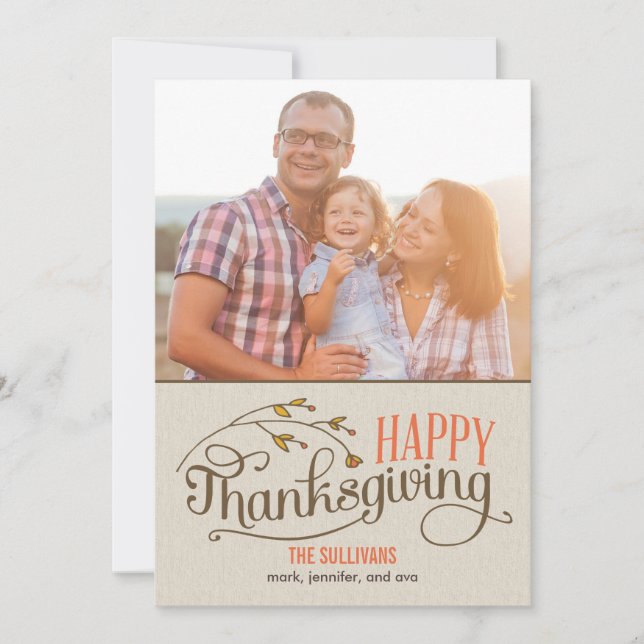 Happy Thanksgiving Photo Cards (Front)