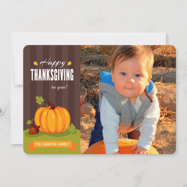 Happy Thanksgiving Photo Greeting Card (Front)