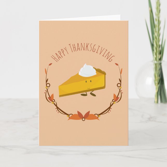 Happy Thanksgiving Pie Slice | Greeting Card (Front)