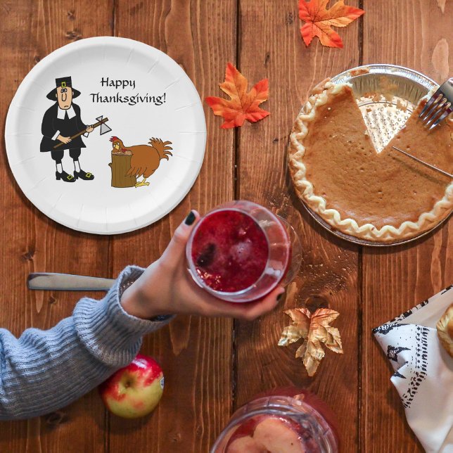 Happy Thanksgiving Pilgrim n Turkey Paper Plate (Creator Uploaded)