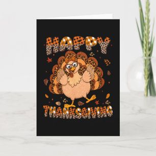 Happy Thanksgiving Plaid Leoprad Turkey Gles Women Card