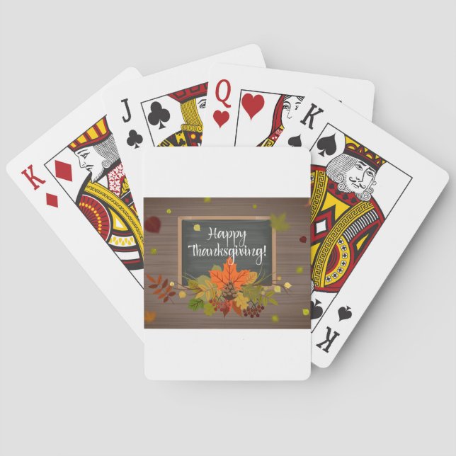 happy thanksgiving playing cards (Back)