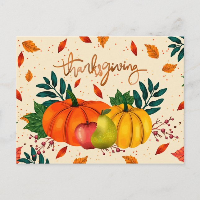 Happy Thanksgiving Postcard (Front)