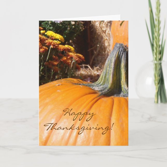 Happy Thanksgiving Pumpkin Card with poem (Front)