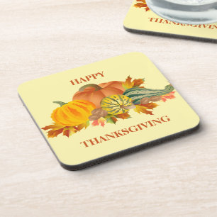 Happy Thanksgiving Pumpkin Coaster