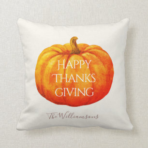 Happy Thanksgiving Pumpkin Cushion