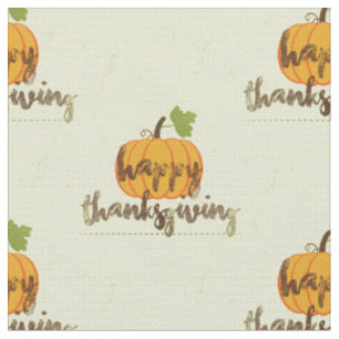 Happy Thanksgiving pumpkin fabric