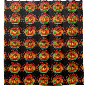 Happy thanksgiving pumpkin fall season autumn shower curtain