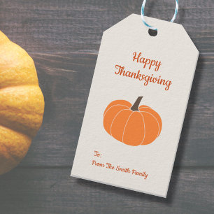 Happy Thanksgiving Pumpkin Gift Tag
