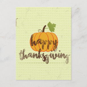 Happy Thanksgiving pumpkin Holiday Postcard