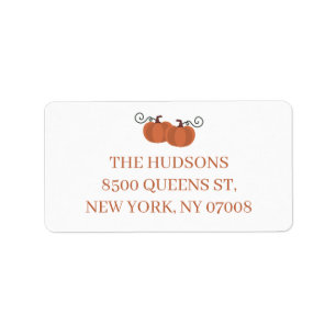Happy Thanksgiving Pumpkin Name and Address Label