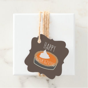 Happy Thanksgiving Pumpkin Pie Dinner Treats Favour Tags