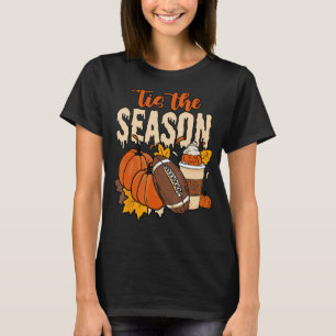 Happy Thanksgiving Pumpkin Spice Football Autumn V T-Shirt