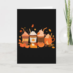 Happy Thanksgiving Pumpkin Spice Latte Coffee Men  Card