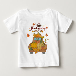Happy Thanksgiving Pumpkin Truck   Cosy Autumn  Baby T-Shirt