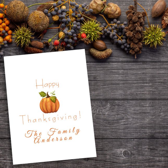 Happy thanksgiving pumpkin watercolor  card (Creator Uploaded)