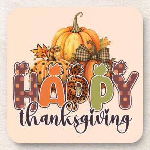 Happy Thanksgiving Pumpkins Coaster