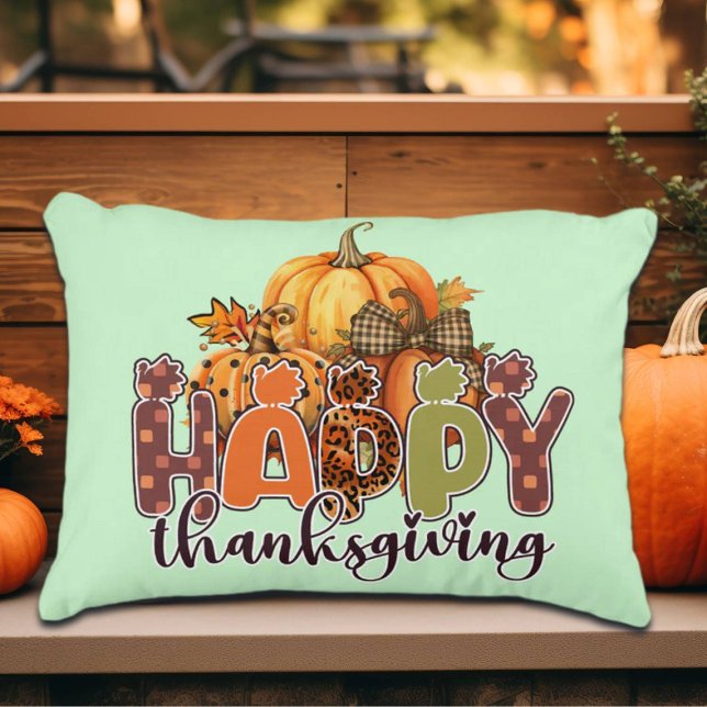 Happy Thanksgiving Pumpkins Decorative Cushion (Creator Uploaded)
