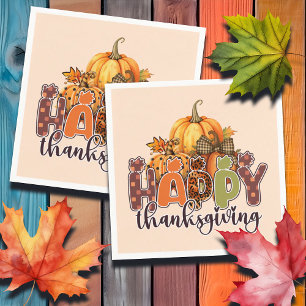 Happy Thanksgiving Pumpkins Napkin