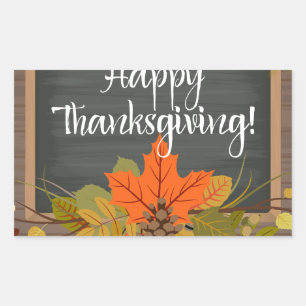 happy thanksgiving rectangular sticker