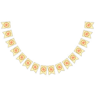 Happy Thanksgiving Red Gold Wreath Bunting