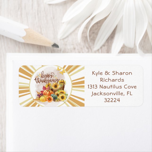Happy Thanksgiving Return Address Label (Insitu)