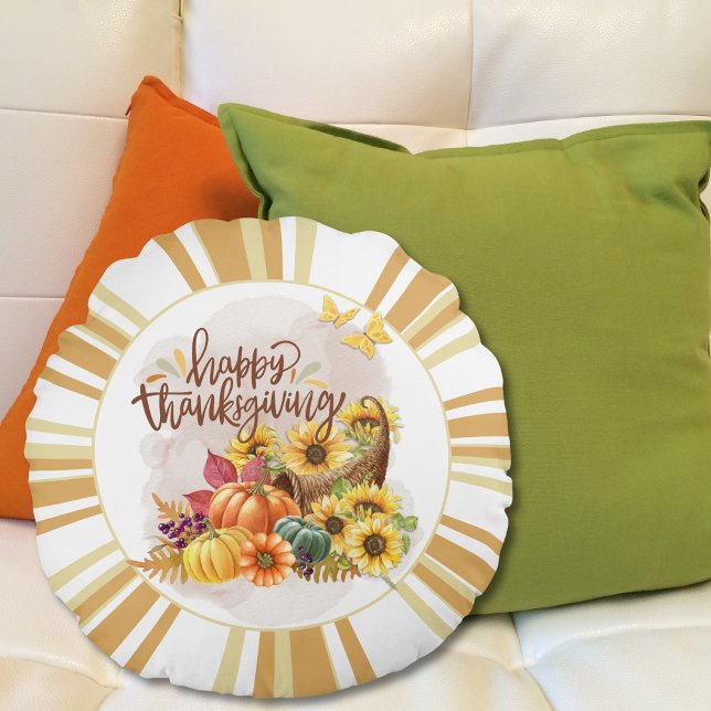 Happy Thanksgiving Round Cushion (Creator Uploaded)