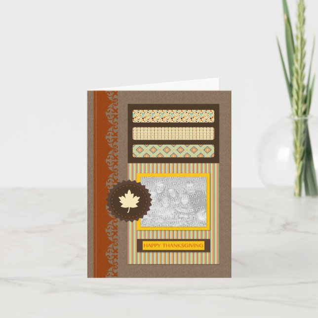 happy thanksgiving (scrapbook) holiday card (Front)