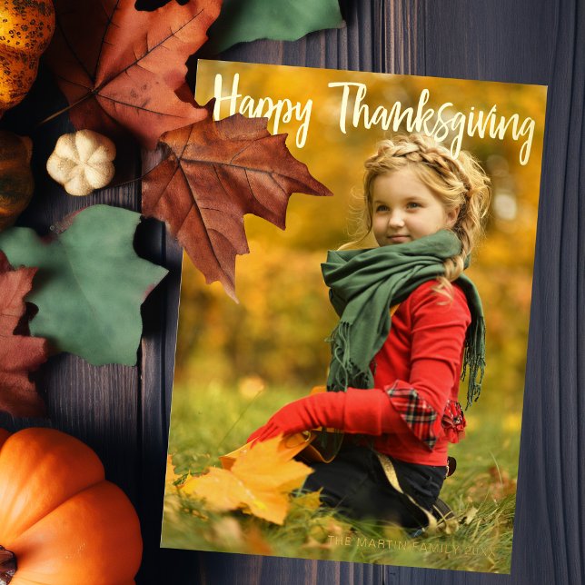 Happy Thanksgiving Script Overlay Photo Chic Gold (Creator Uploaded)