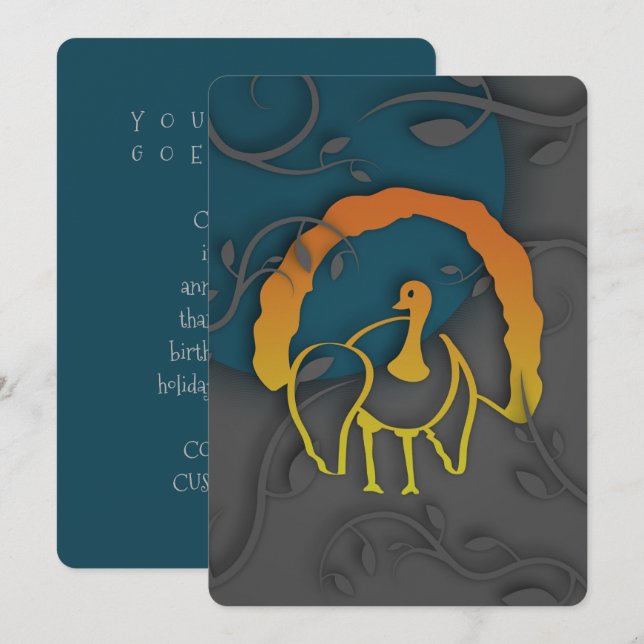 Happy Thanksgiving Shadow Turkey Invitation (Front/Back)
