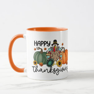 Happy Thanksgiving Shirt Fall Holiday Turkey Day Mug