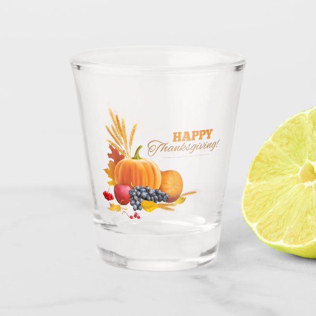 Happy Thanksgiving Shot Glass (Front)