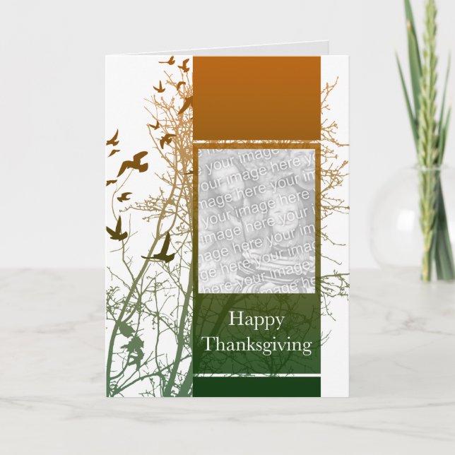happy thanksgiving (silhouscreen) holiday card (Front)