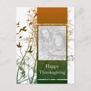 happy thanksgiving (silhouscreen) holiday postcard