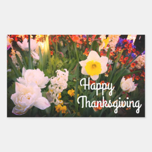 Happy Thanksgiving Spring Flowers #1-1 Stickers