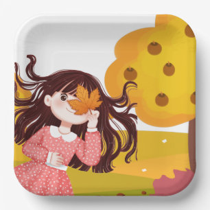 Happy Thanksgiving Square  Paper Plate