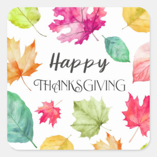 Happy Thanksgiving Square Sticker