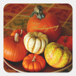 Happy Thanksgiving Square Sticker