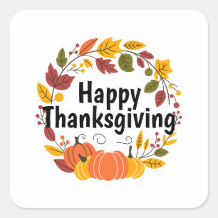 Happy Thanksgiving Square Sticker