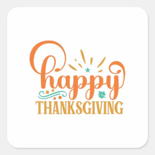 Happy Thanksgiving Square Sticker