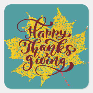 Happy Thanksgiving Square Sticker