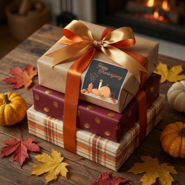 Happy Thanksgiving Square Sticker (Creator Uploaded)