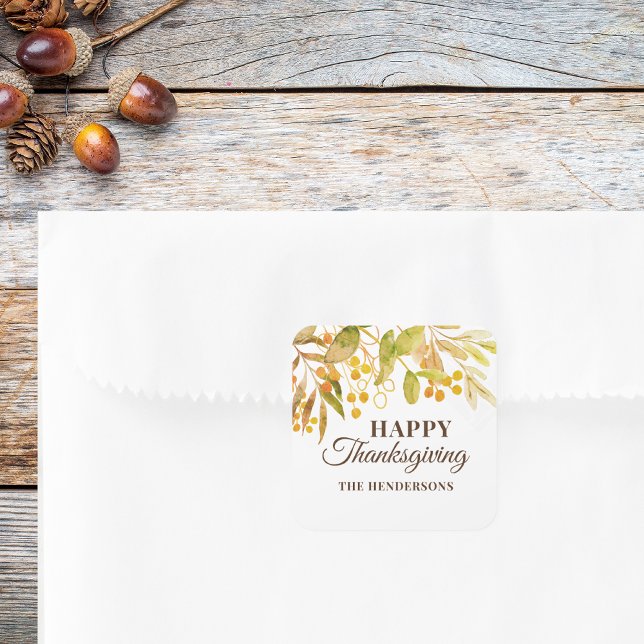 Happy Thanksgiving Square Sticker (Creator Uploaded)