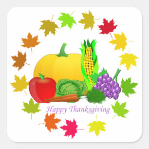 Happy Thanksgiving Square Sticker
