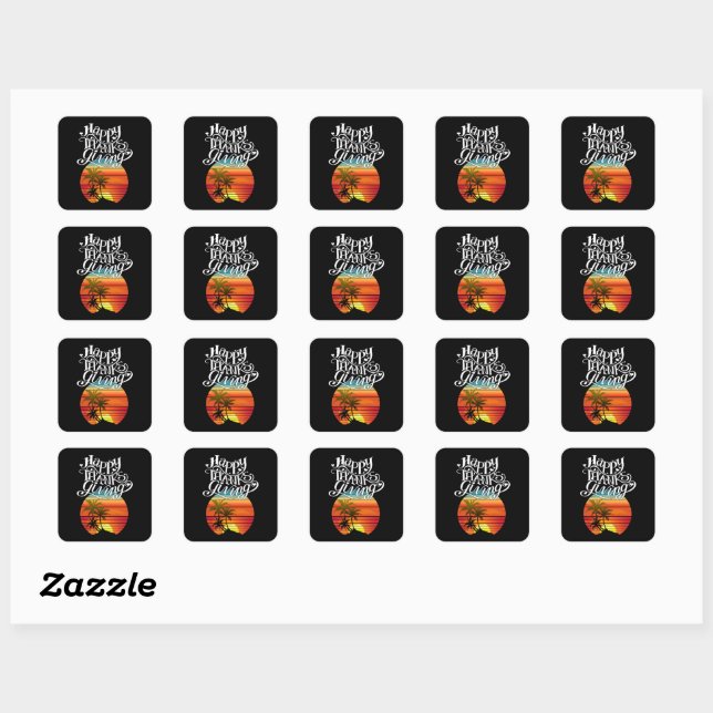 happy thanksgiving  square sticker (Sheet)