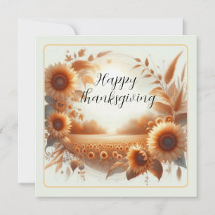 Happy Thanksgiving Sunflowers Card