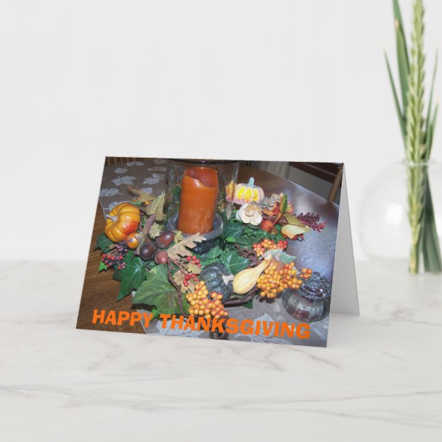 HAPPY THANKSGIVING Table Holiday Card (Front)