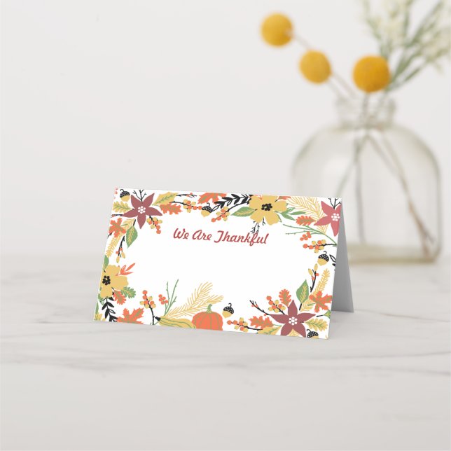 Happy Thanksgiving Table Seating and Greeting Card (Front)