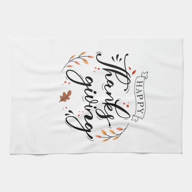 Happy Thanksgiving Tea Towel (Horizontal)
