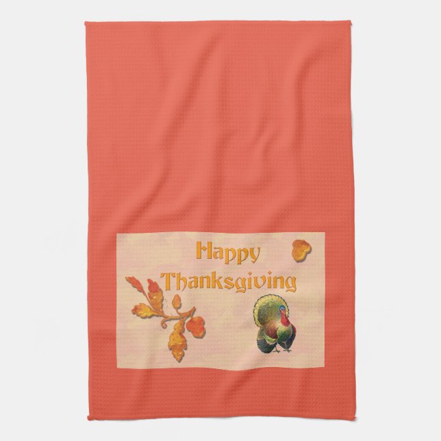 Happy Thanksgiving Tea Towel (Vertical)